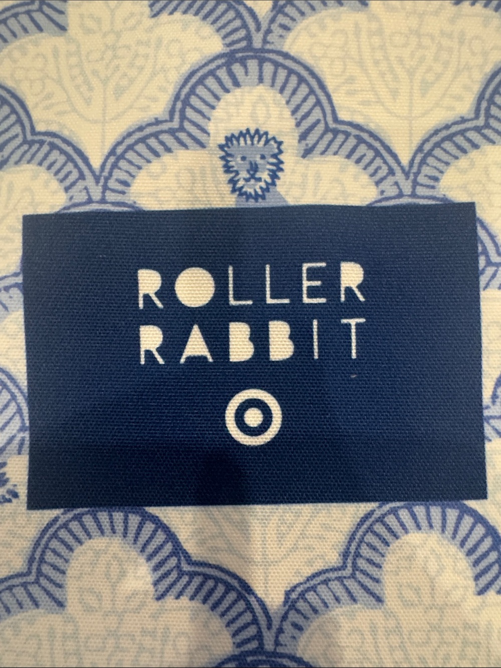 Roller Rabbit Navy & White Scallop Rabbit Tote - Picture 3 of 4